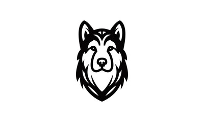 Dog head logo vector silhouette
