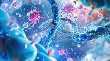 Close up visualization of proteomic interactions within biological cell material