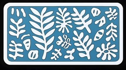 Decorative design featuring abstract plant forms.