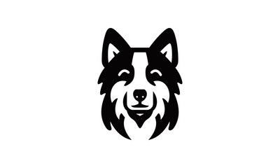 Dog head logo vector silhouette