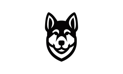 Dog head logo vector silhouette