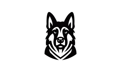 Dog head logo vector silhouette