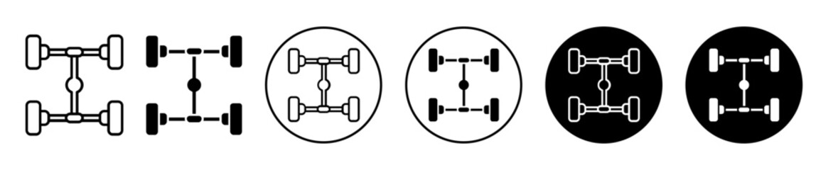 car axle icons. minimal vector symbol