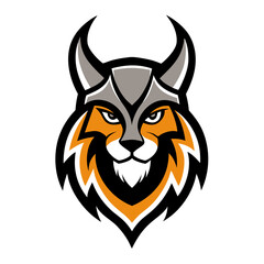 Obraz premium Viking Lynx mascot logo vector