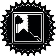 Postage Stamp Silhouette in Black | Mail & Vintage Envelope Icon Vector