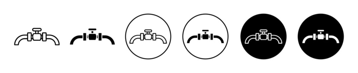 Gas pipe icons. minimal vector symbol