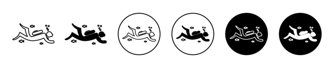 Scuba Diver icons. minimal vector symbol