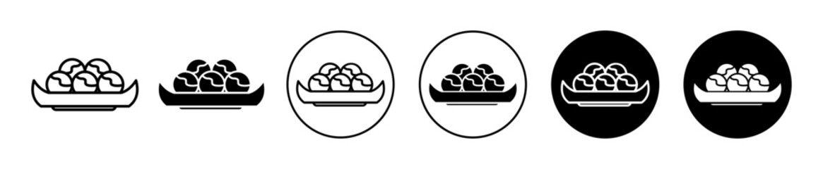Takoyaki icons. minimal vector symbol