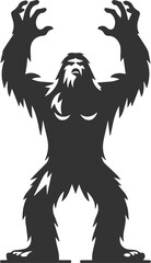 Black bigfoot vector silhouette