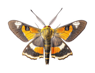 Colorful exotic moth nature insect isolated on transparent background