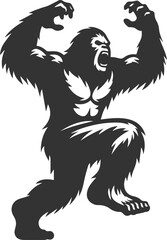 Black bigfoot vector silhouette