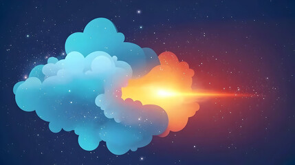 Abstract Colorful Pixel Space Explosion