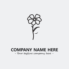 Flower illustration black and white for logo company vector image

