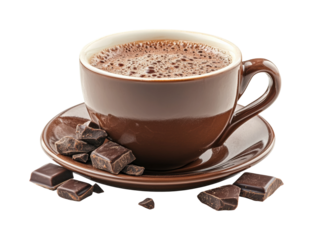 Sipping hot chocolate cozy home beverage warm atmosphere isolated on transparent background