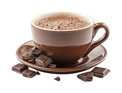 Sipping hot chocolate cozy home beverage warm atmosphere isolated on transparent background