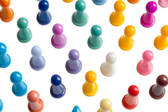 A collection of colorful push pins arranged on a surface creating a vibrant and textured background view