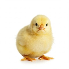 Obraz premium Adorable Fluffy Yellow Chickling A Close-Up Portrait of a Baby Chicken
