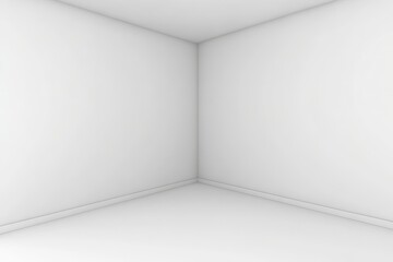 Empty white room corner