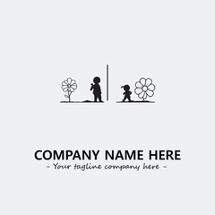 Obraz premium Flower illustration black and white for logo company vector image 