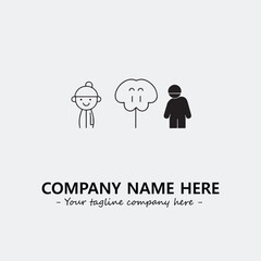 Flower illustration black and white for logo company vector image
