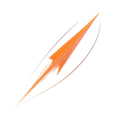 Obraz premium Abstract orange arrow design element on art speed shape style vivid vector on transparent background