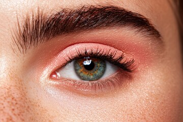 Fototapeta premium Close-up of eye showing perfect makeup and skin texture