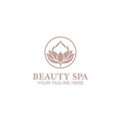 beauty logo design for beauty and spa with creative illustration
