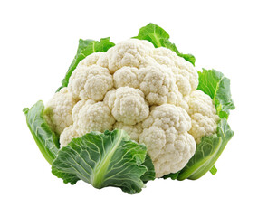 Harvesting fresh cauliflower in a garden organic vegetables nature isolated on transparent...