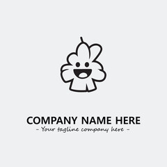 Flower illustration black and white for logo company vector image
