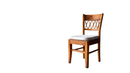 Wooden Chair: The elegant wooden chair stands alone, its rich tones and intricate design creating a sense of timeless beauty and enduring comfort.