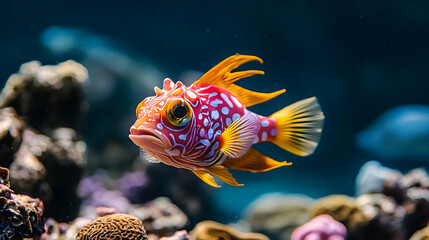 Colorful Spotted Fish In Aquarium