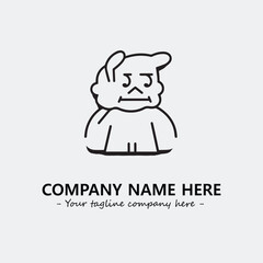 Flower illustration black and white for logo company vector image
