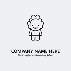 Flower illustration black and white for logo company vector image
