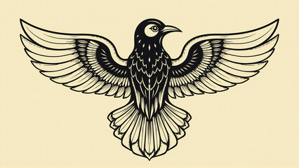 Obraz premium Art Deco Bird: An Elegant and Vintage Vector for Retro and Stylish Designs