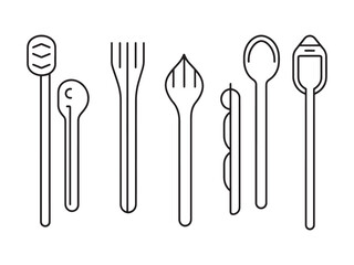 Block Tongs line art creative design