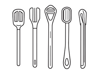 Block Tongs line art drawing concept