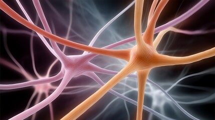 Intricate Neural Network Structure with Colorful Neurons Against a Simplistic Background