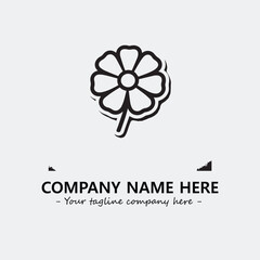 Flower illustration black and white for logo company vector image
