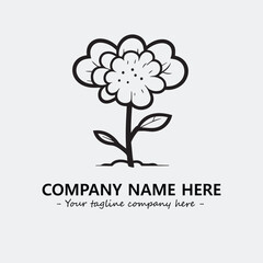 Flower illustration black and white for logo company vector image
