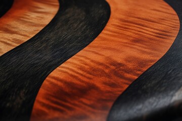 Close-up view of a wood surface with striking color variations.