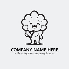 Flower illustration black and white for logo company vector image
