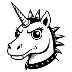 unicorn head with piercings