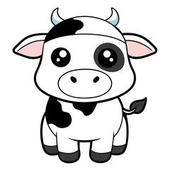 cow cartoon isolated on white