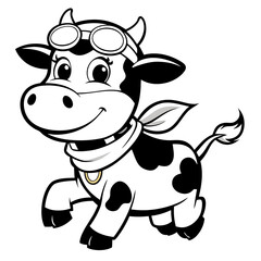  cow with aviator goggles and scarf 