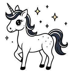 unicorn head with shimmering stars