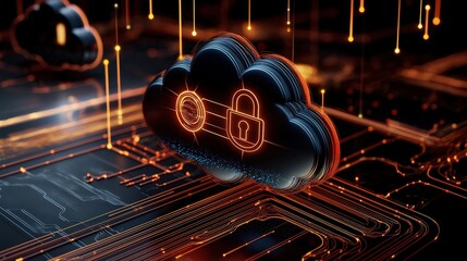 Cloud security solutions digital realm technology visuals cyber environment futuristic viewpoint