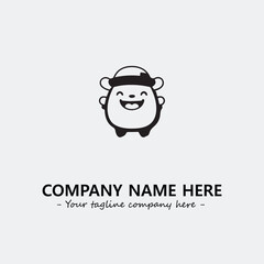 Flower illustration black and white for logo company vector image
