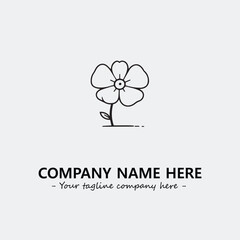 Flower illustration black and white for logo company vector image
