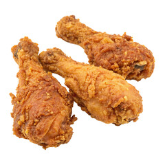Crispy Fried Chicken Drumsticks isolated on transparent background  
