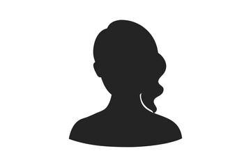 Minimalist Black Silhouette of a Person in Profile